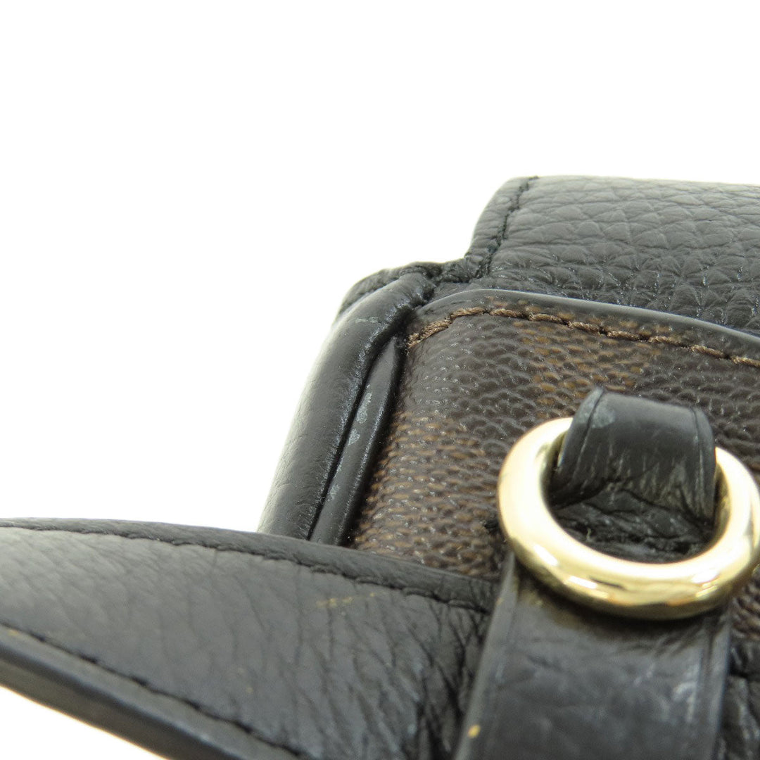 COACH Hip bag F88007 PVC Brown Signature Women Used Authentic