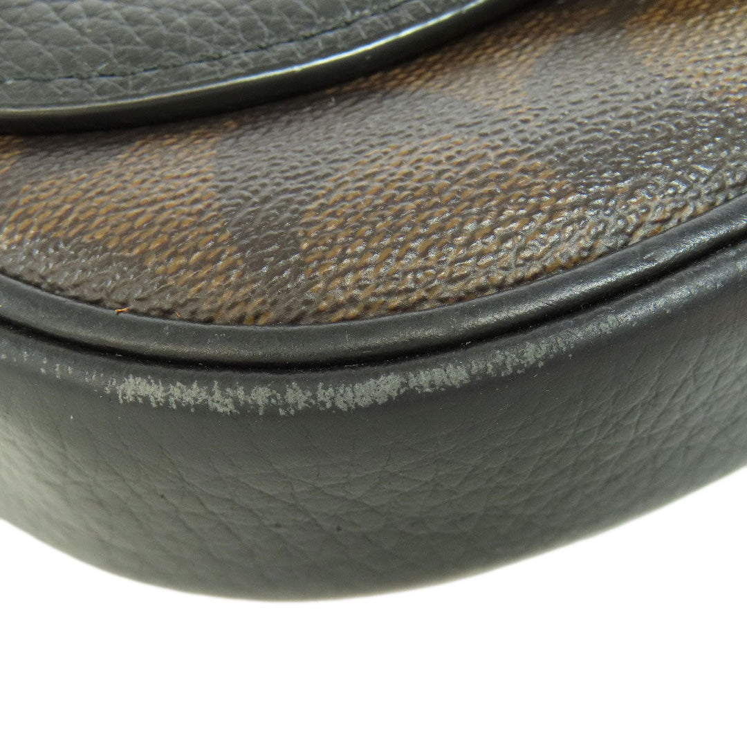 COACH Hip bag F88007 PVC Brown Signature Women Used Authentic