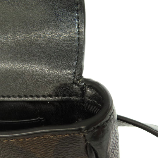 COACH Hip bag F88007 PVC Brown Signature Women Used Authentic