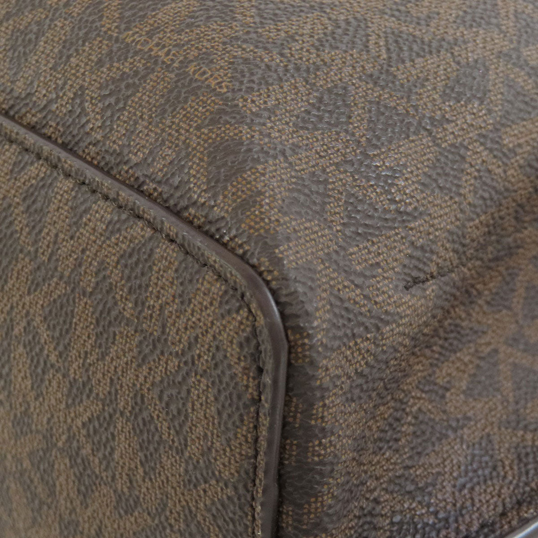 MICHAEL KORS Handbag PVC Brown Emilia 2WAY Women Used Authentic