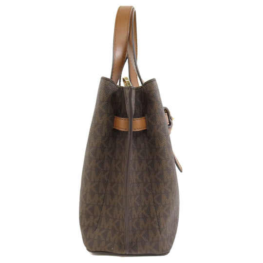 MICHAEL KORS Handbag PVC Brown Emilia 2WAY Women Used Authentic