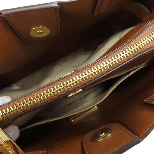 MICHAEL KORS Handbag PVC Brown Emilia 2WAY Women Used Authentic