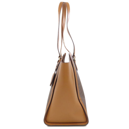 MICHAEL KORS Tote Bag PVC Brown MK signature Women Used Authentic