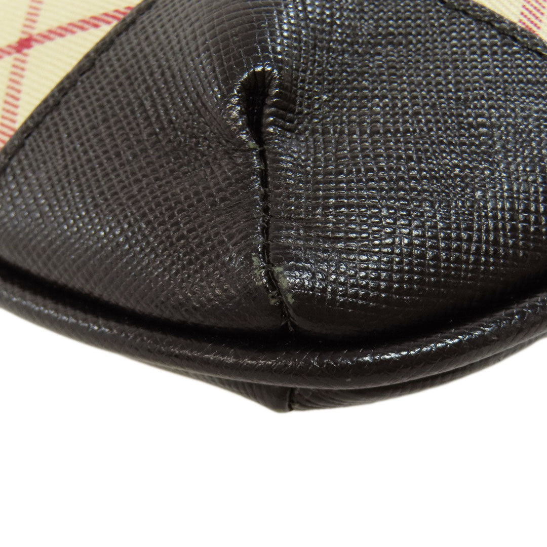 BURBERRY Shoulder Bag canvas beige Nova Check Women Used Authentic