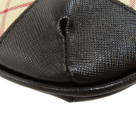 BURBERRY Shoulder Bag canvas beige Nova Check Women Used Authentic