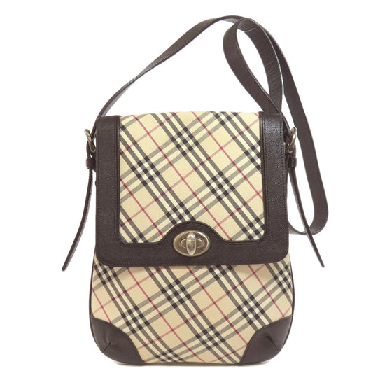 BURBERRY Shoulder Bag canvas beige Nova Check Women Used Authentic