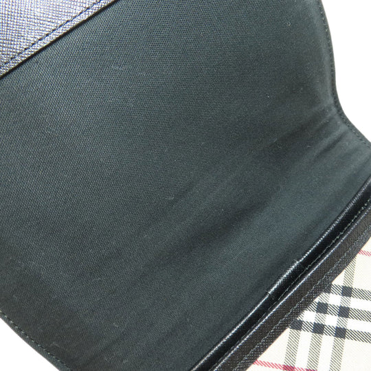 BURBERRY Shoulder Bag canvas beige Nova Check Women Used Authentic