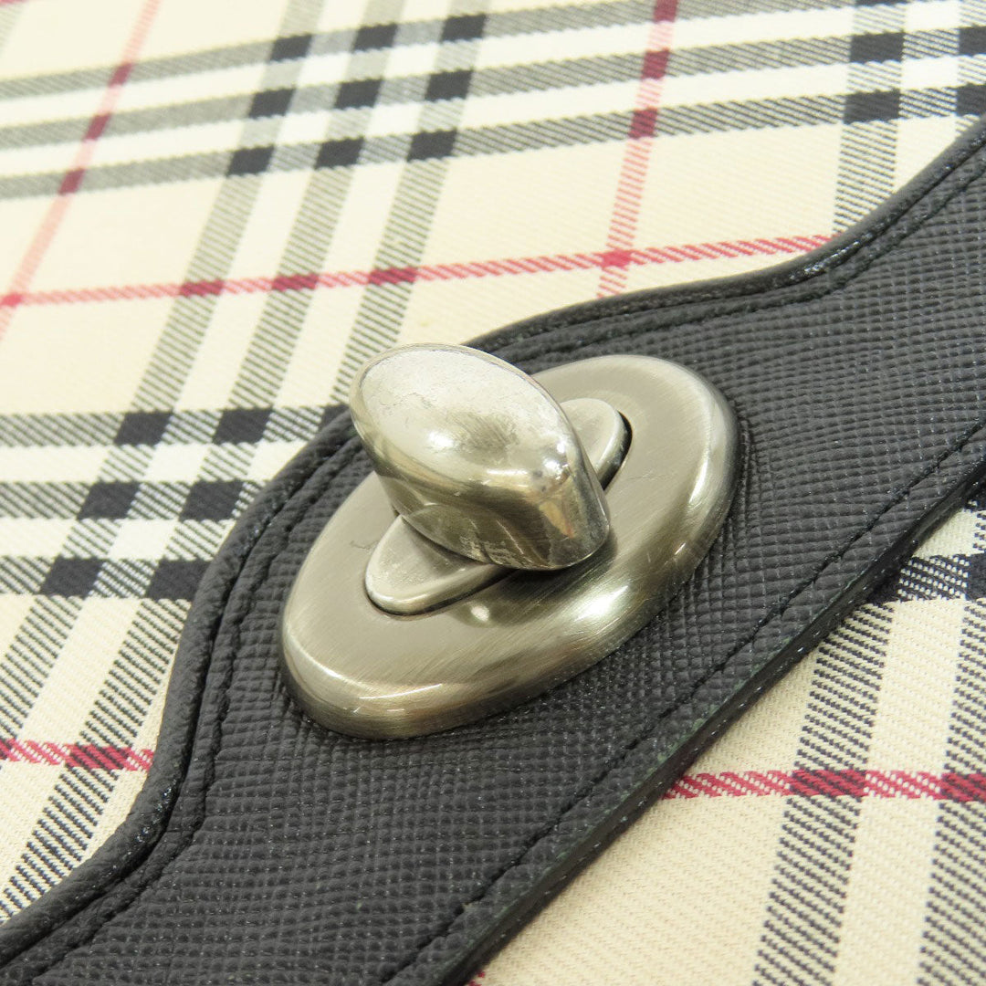 BURBERRY Shoulder Bag canvas beige Nova Check Women Used Authentic