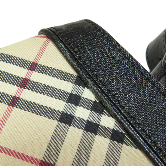 BURBERRY Shoulder Bag canvas beige Nova Check Women Used Authentic