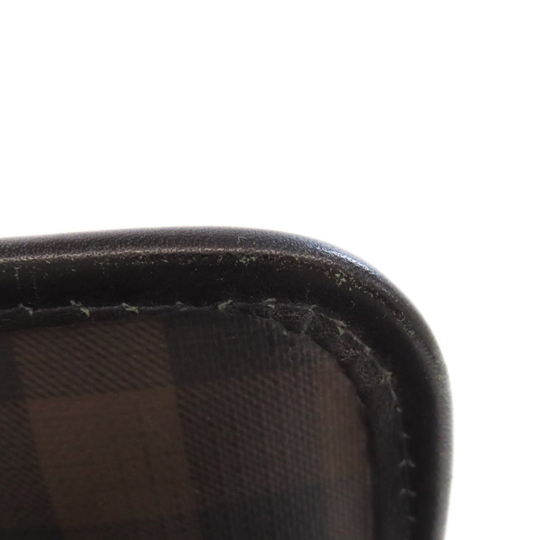 BURBERRY Shoulder Bag Calfskin Brown Check Pattern Women Used Authentic