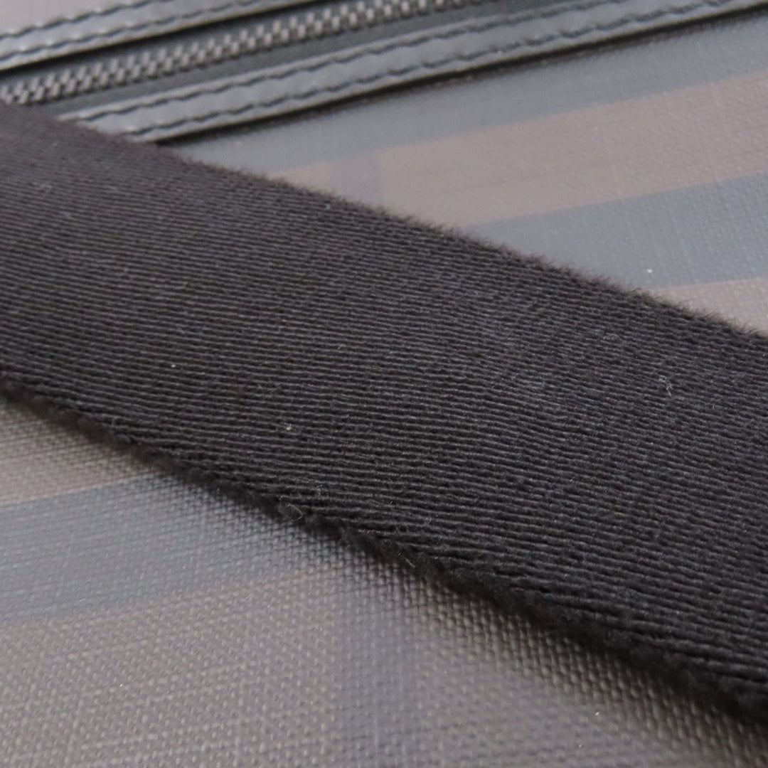 BURBERRY Shoulder Bag Calfskin Brown Check Pattern Women Used Authentic