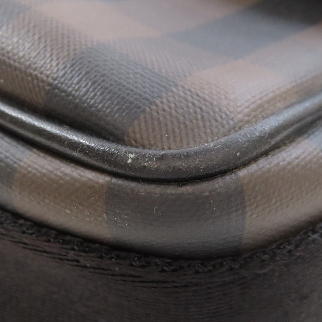 BURBERRY Shoulder Bag Calfskin Brown Check Pattern Women Used Authentic