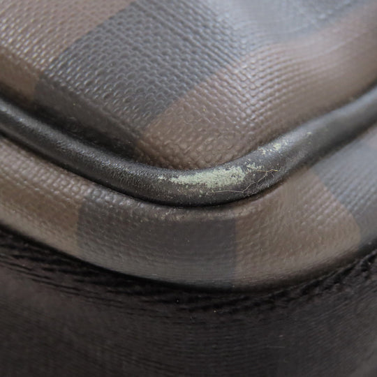 BURBERRY Shoulder Bag Calfskin Brown Check Pattern Women Used Authentic