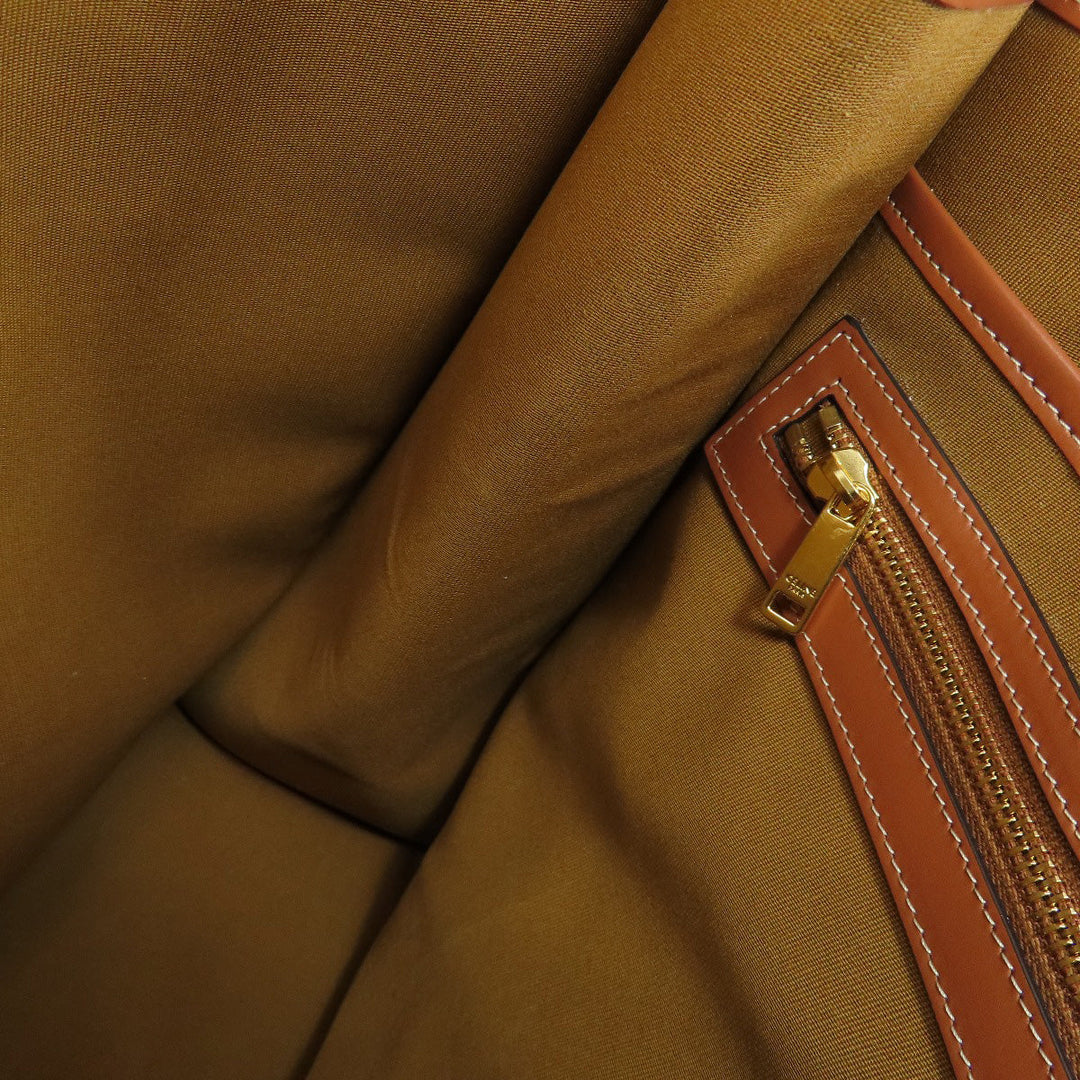 CELINE Tote Bag PVC Brown Triomphe Women Used Authentic