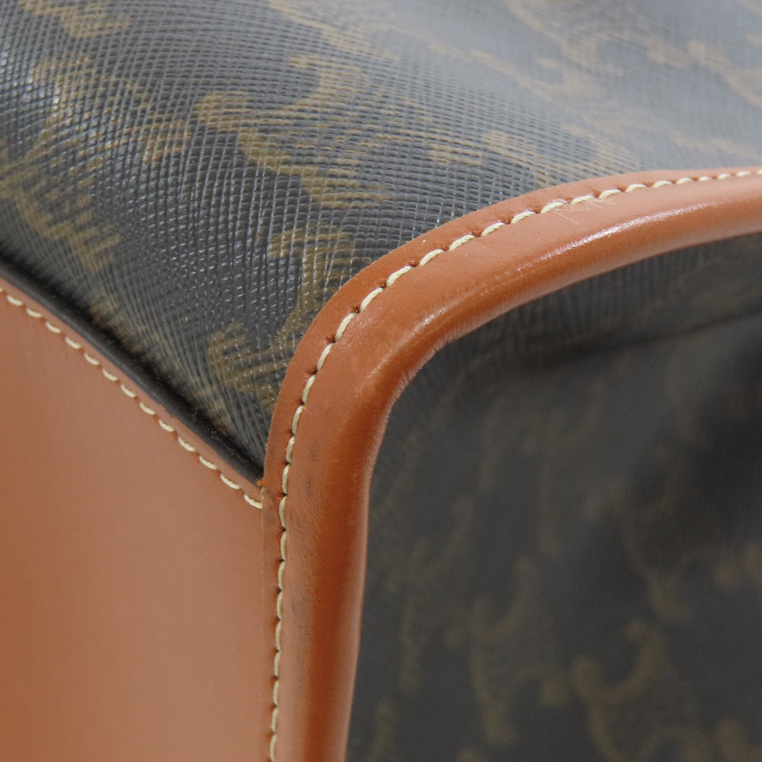 CELINE Tote Bag PVC Brown Triomphe Women Used Authentic