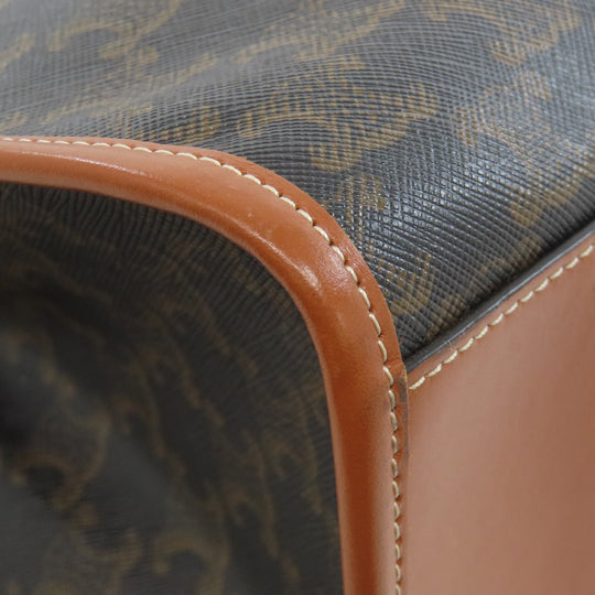 CELINE Tote Bag PVC Brown Triomphe Women Used Authentic