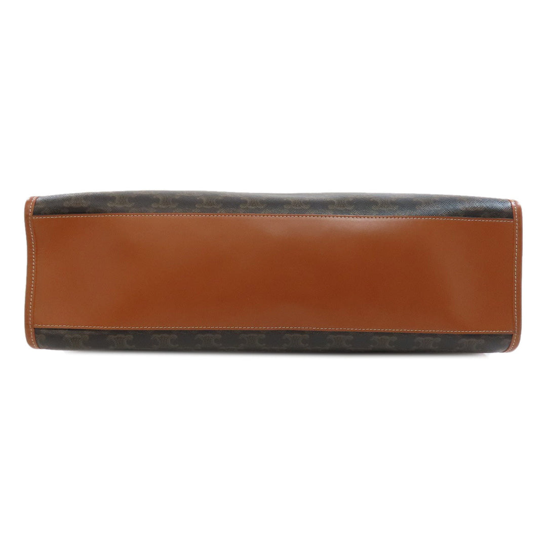 CELINE Tote Bag PVC Brown Triomphe Women Used Authentic