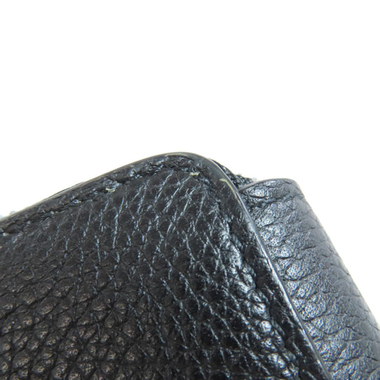 BURBERRY Coin case leather black logo Women Used Authentic