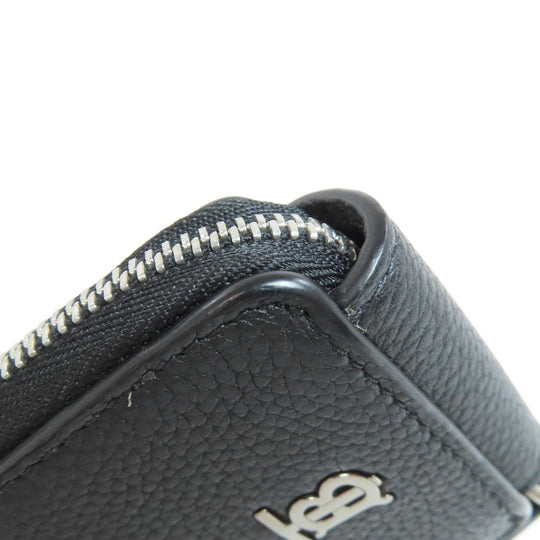BURBERRY Coin case leather black logo Women Used Authentic