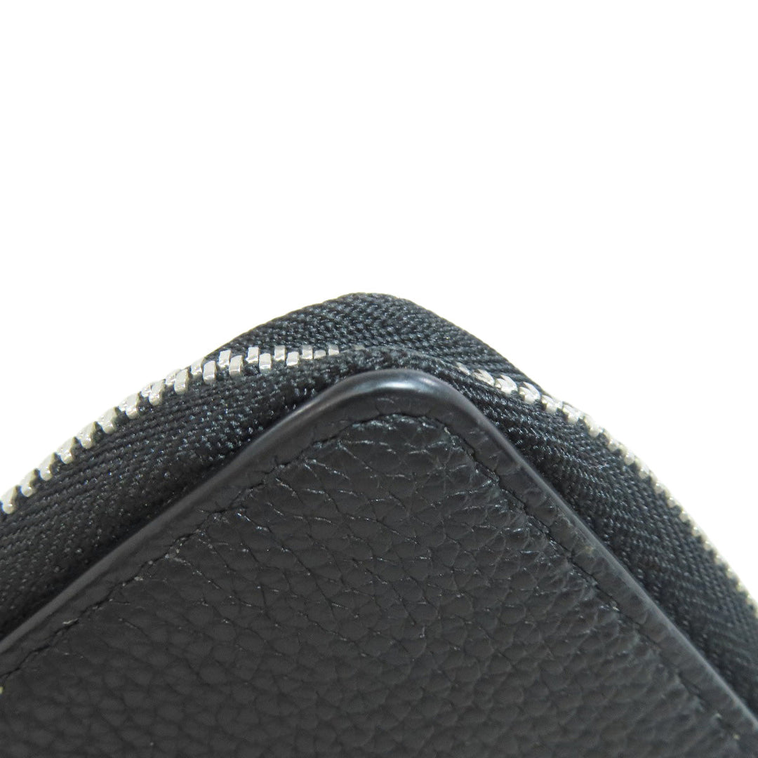 BURBERRY Coin case leather black logo Women Used Authentic