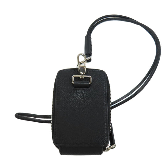 BURBERRY Coin case leather black logo Women Used Authentic