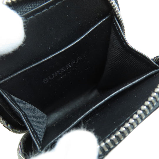 BURBERRY Coin case leather black logo Women Used Authentic