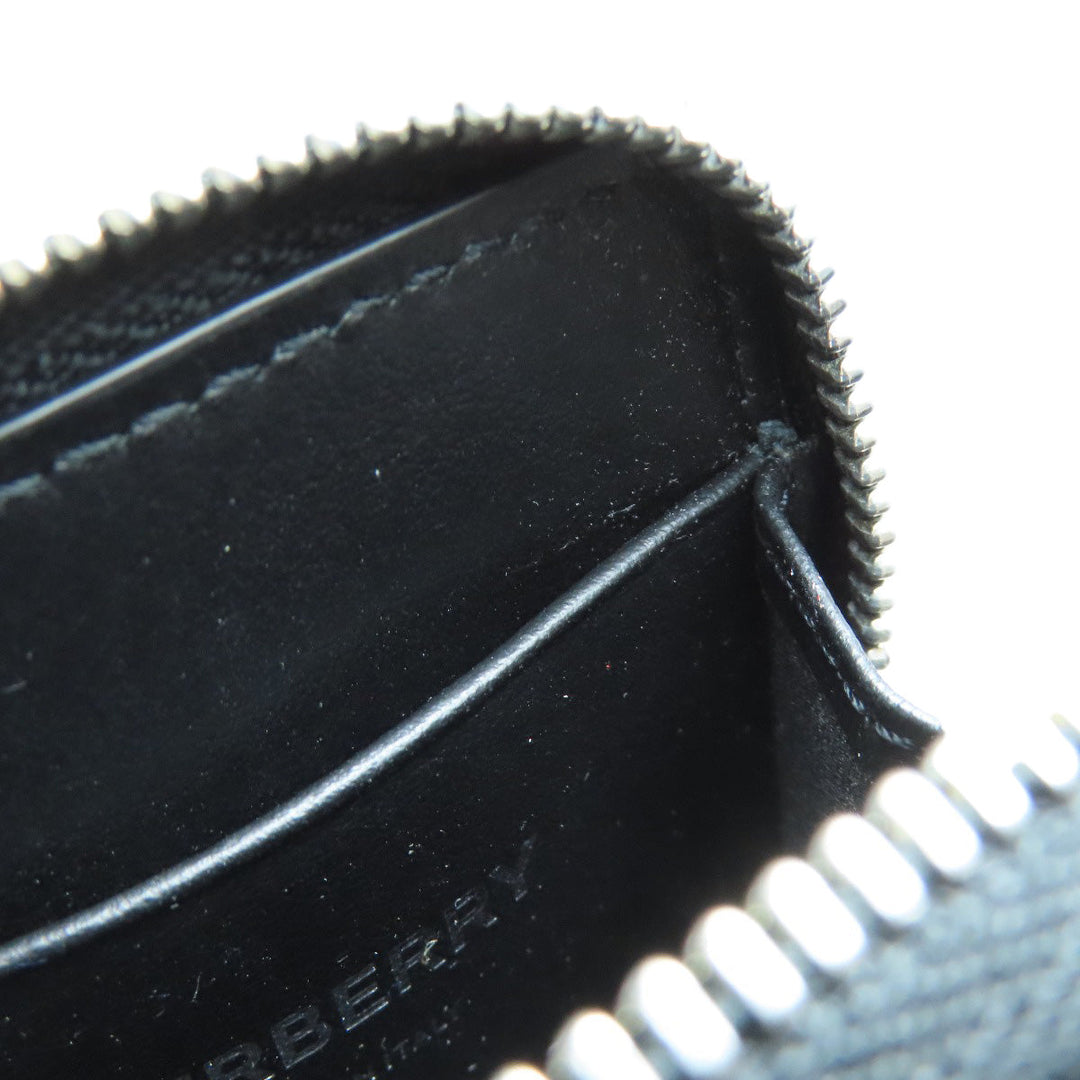 BURBERRY Coin case leather black logo Women Used Authentic