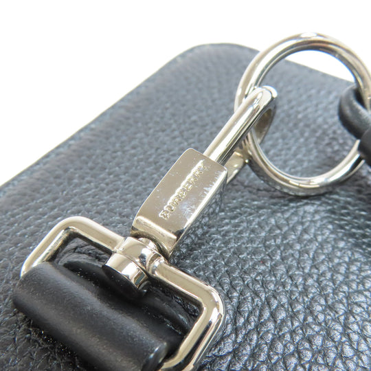 BURBERRY Coin case leather black logo Women Used Authentic