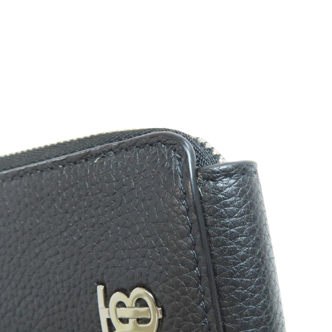 BURBERRY Coin case leather black logo Women Used Authentic