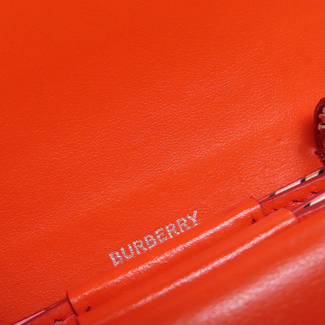 BURBERRY Bifold Wallet PVC beige Logo motif Women Used Authentic