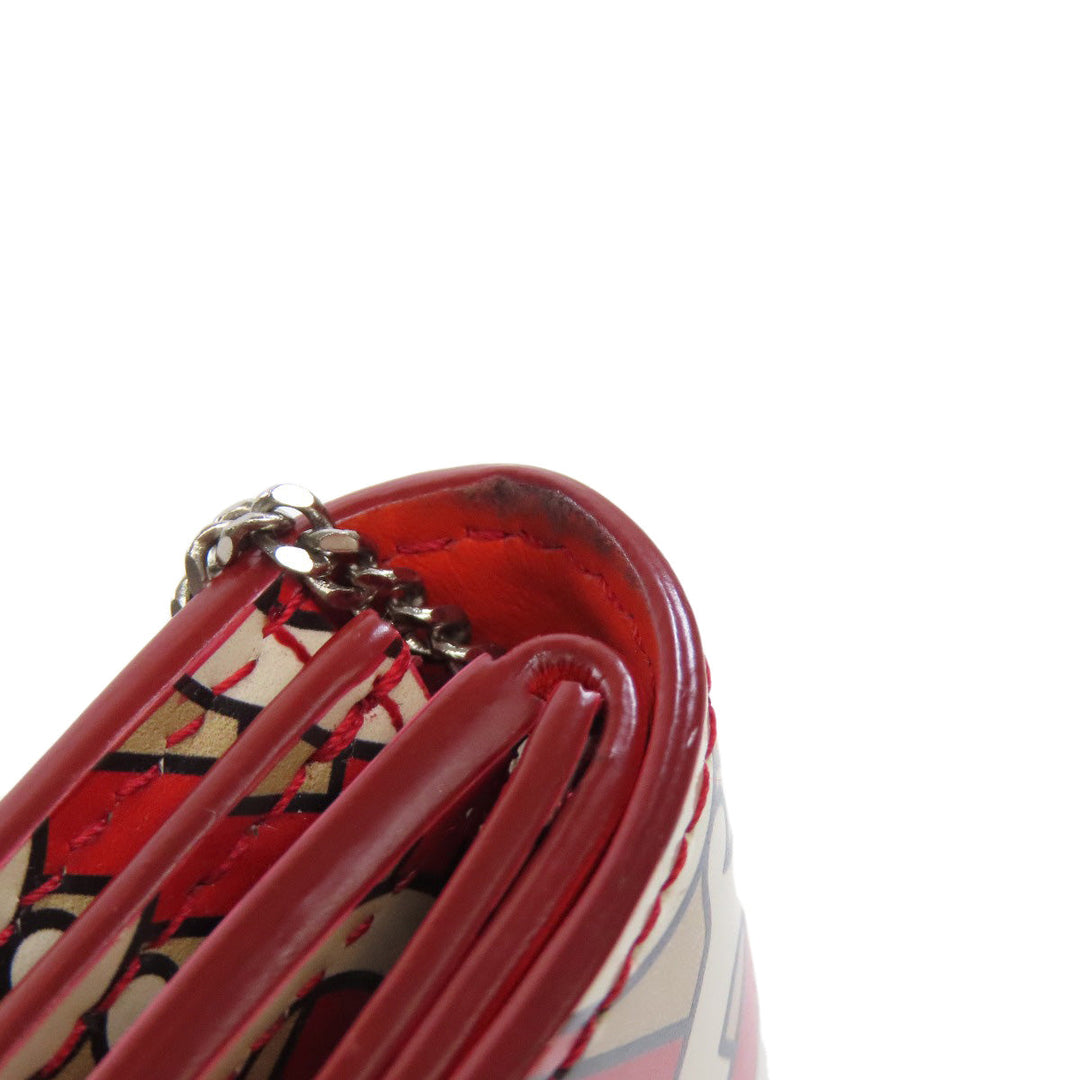 BURBERRY Bifold Wallet PVC beige Logo motif Women Used Authentic