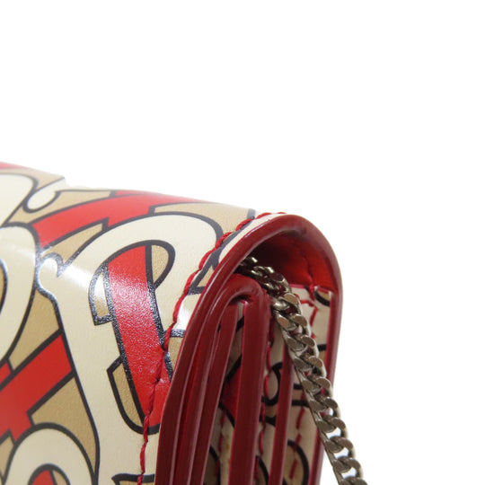 BURBERRY Bifold Wallet PVC beige Logo motif Women Used Authentic