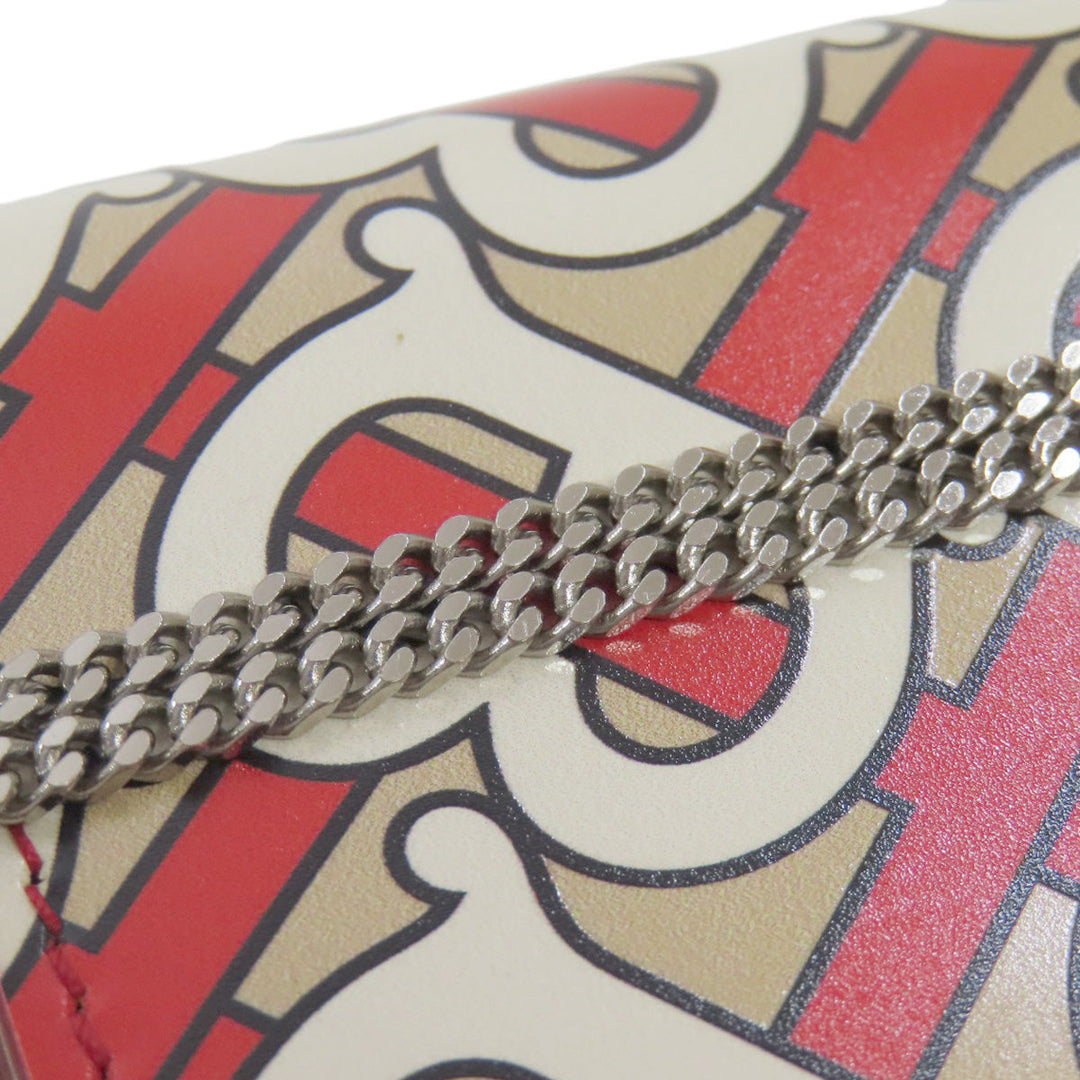 BURBERRY Bifold Wallet PVC beige Logo motif Women Used Authentic