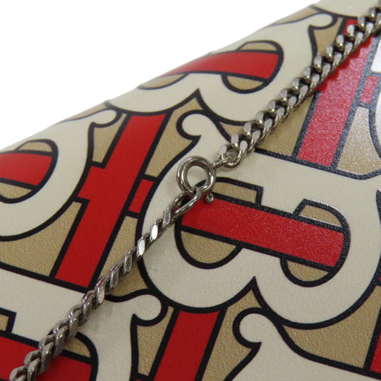 BURBERRY Bifold Wallet PVC beige Logo motif Women Used Authentic