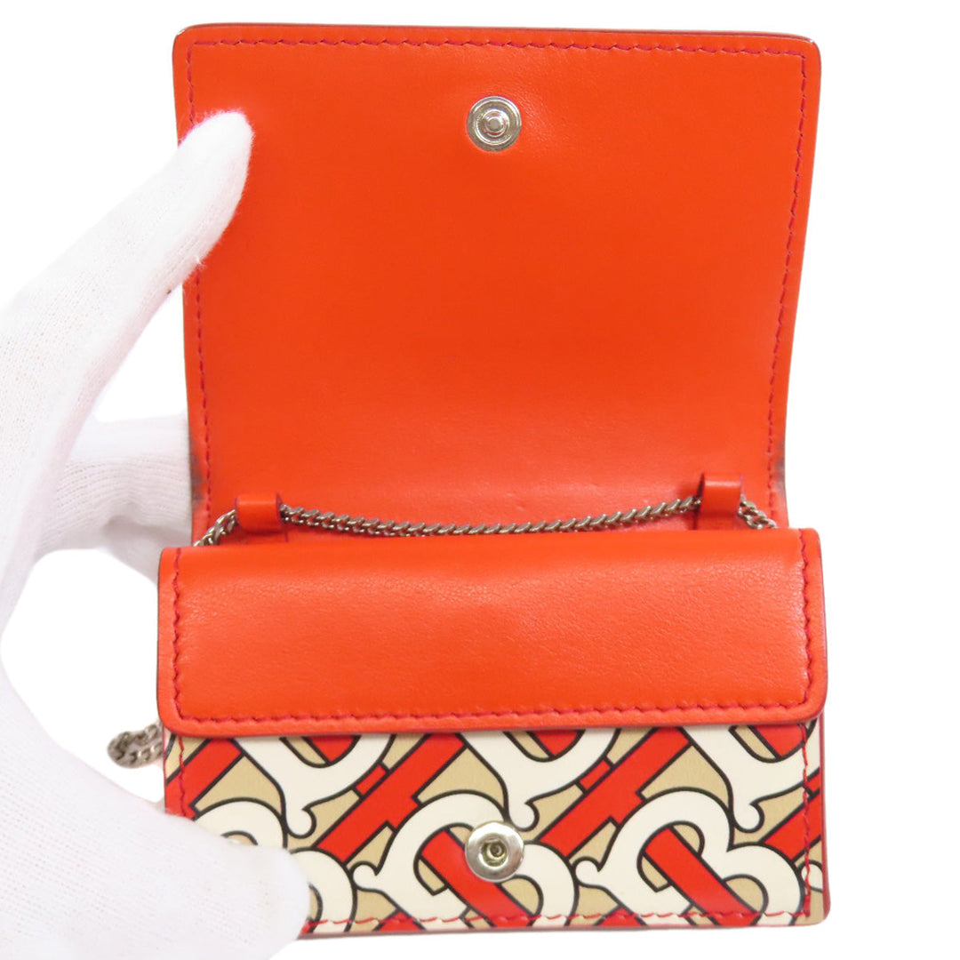 BURBERRY Bifold Wallet PVC beige Logo motif Women Used Authentic