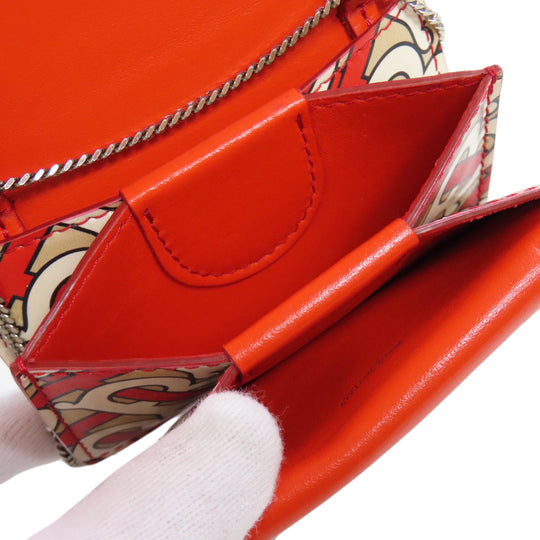 BURBERRY Bifold Wallet PVC beige Logo motif Women Used Authentic