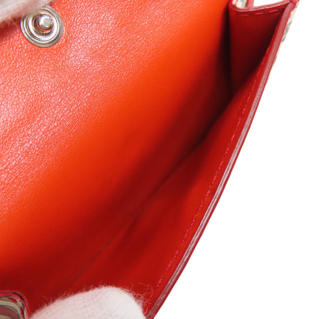 BURBERRY Bifold Wallet PVC beige Logo motif Women Used Authentic