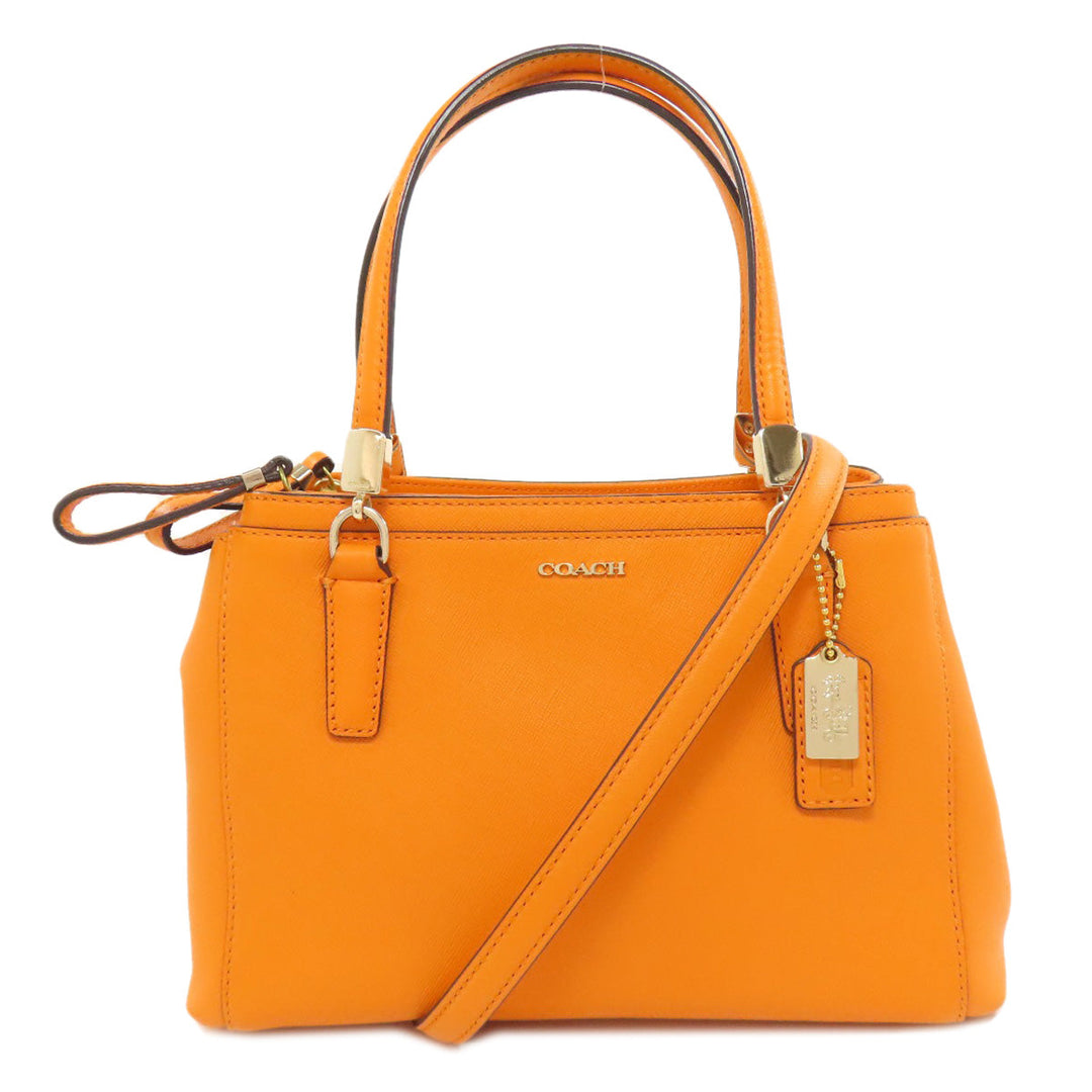 COACH Handbag 30402 leather Orange 2WAY Women Used Authentic