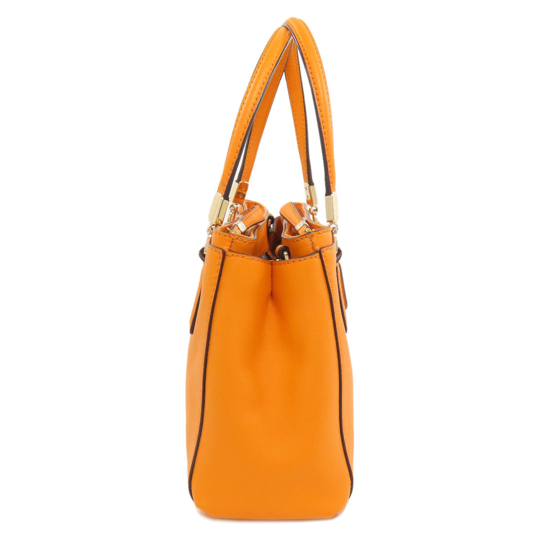 COACH Handbag 30402 leather Orange 2WAY Women Used Authentic