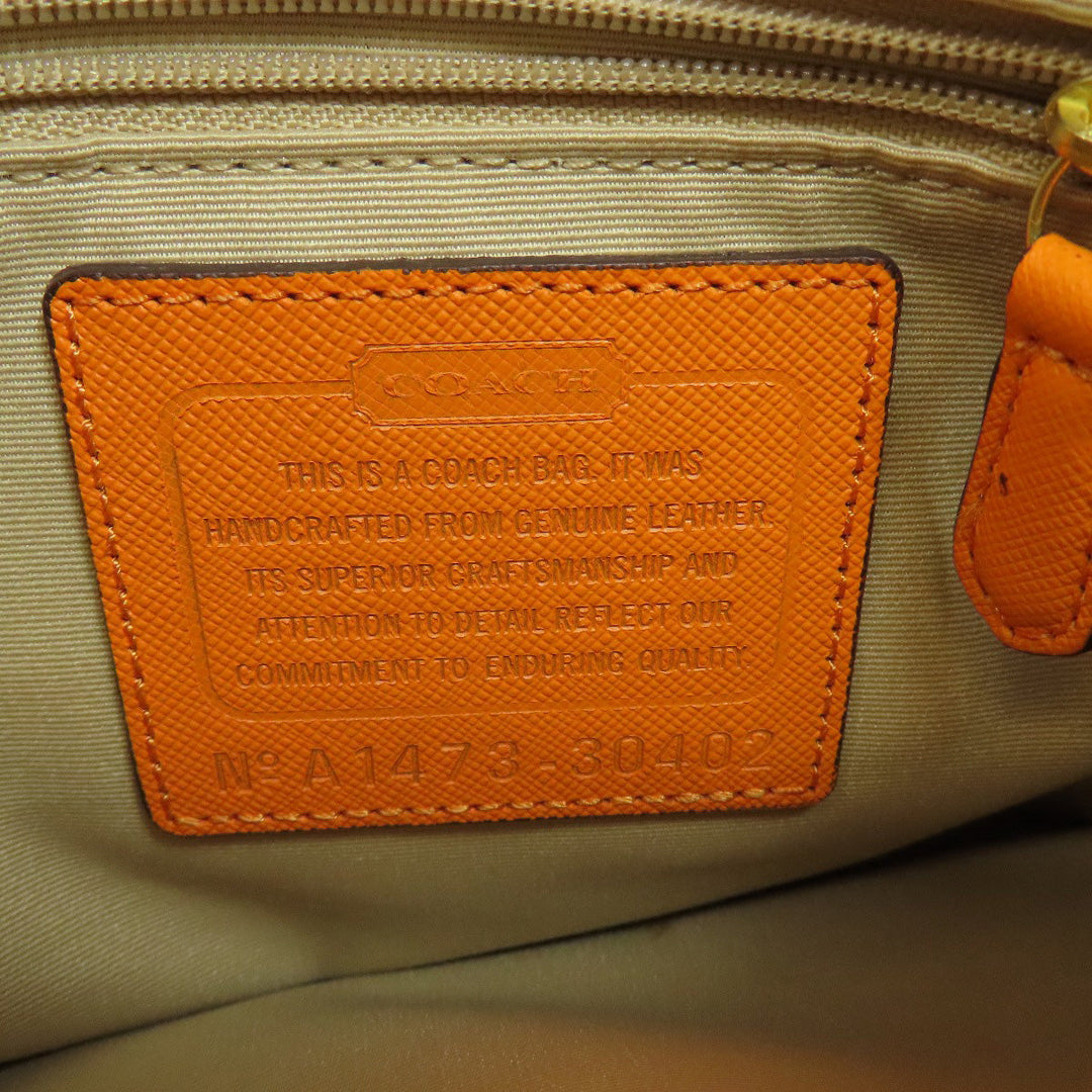 COACH Handbag 30402 leather Orange 2WAY Women Used Authentic