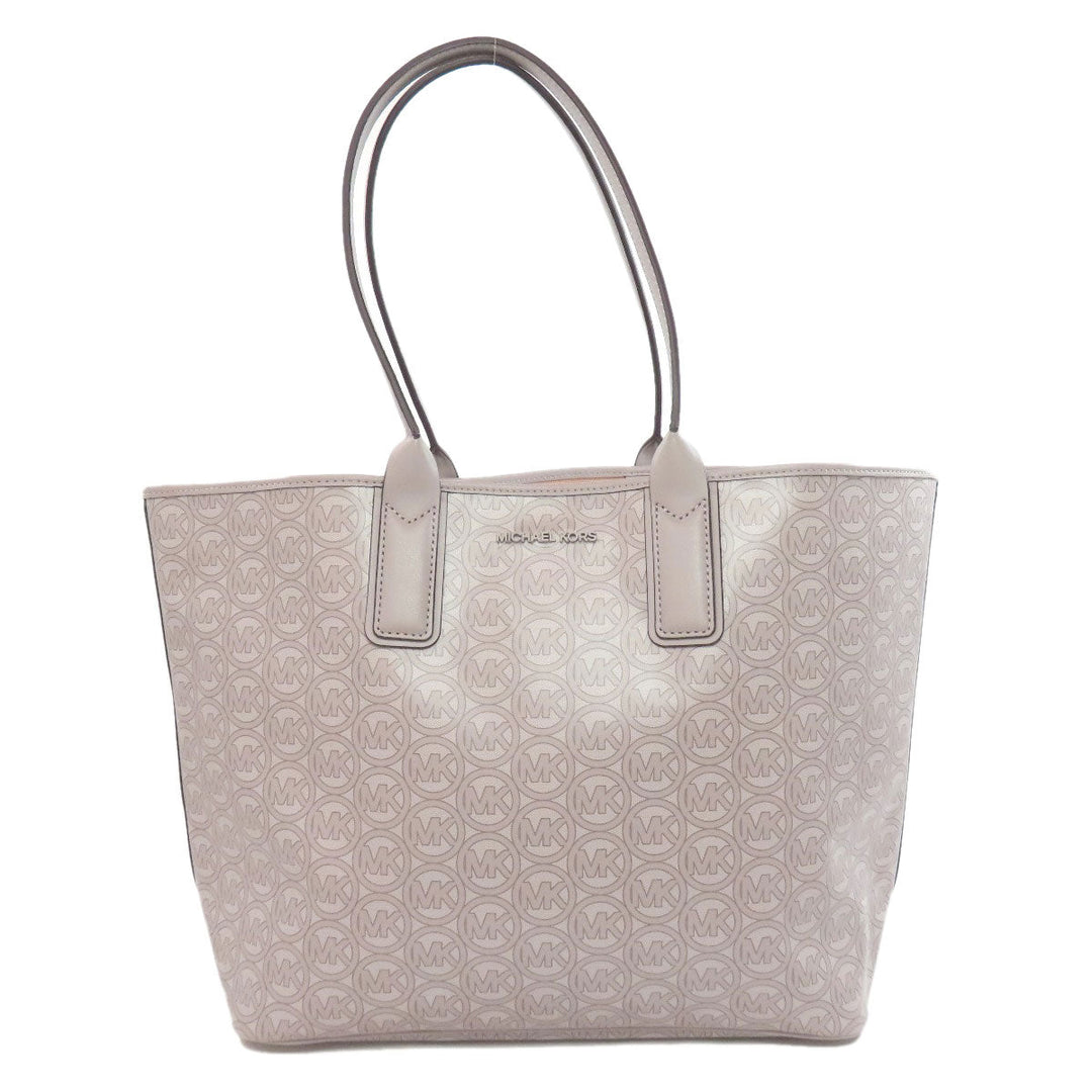 MICHAEL KORS Tote Bag PVC gray Logo pattern Women Used Authentic