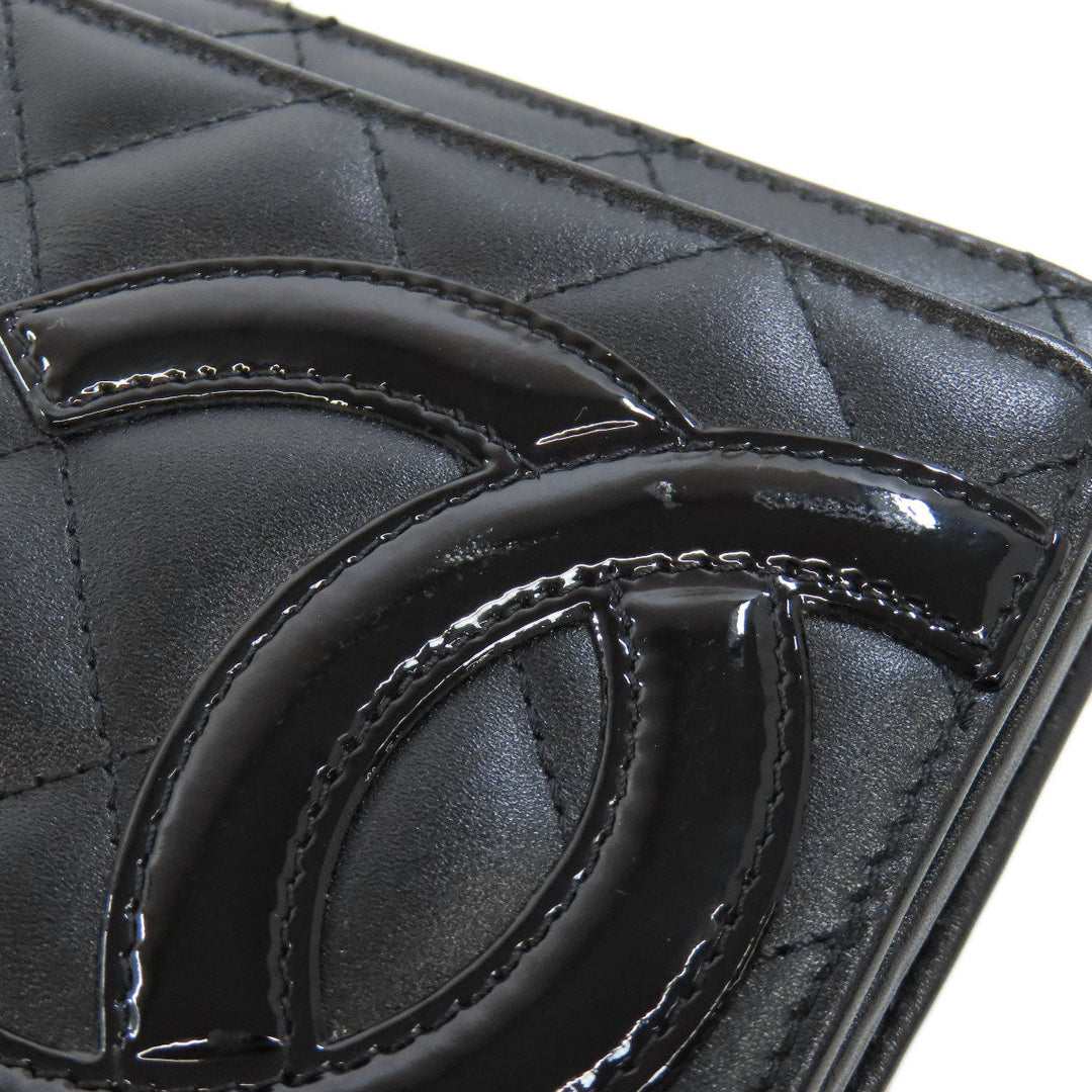 CHANEL Shoulder Bag Calfskin black Cambon line Chain wallet