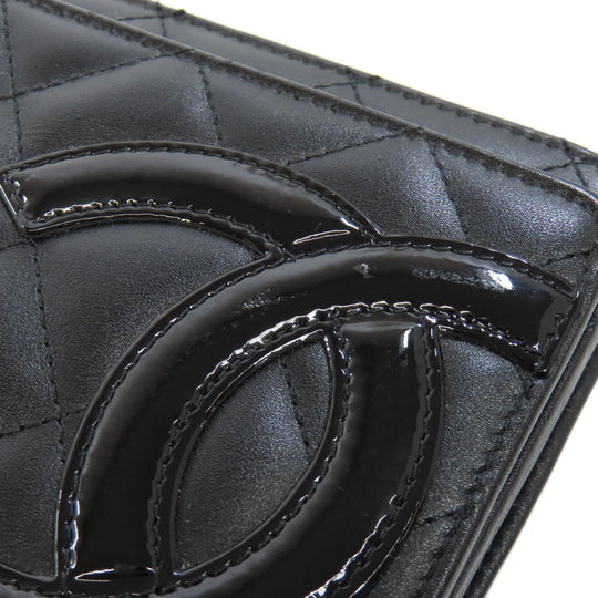 CHANEL Shoulder Bag Calfskin black Cambon line Chain wallet