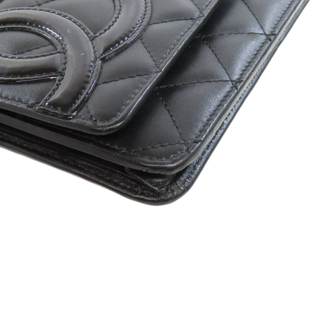 CHANEL Shoulder Bag Calfskin black Cambon line Chain wallet