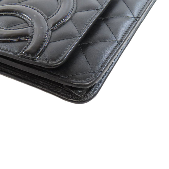 CHANEL Shoulder Bag Calfskin black Cambon line Chain wallet