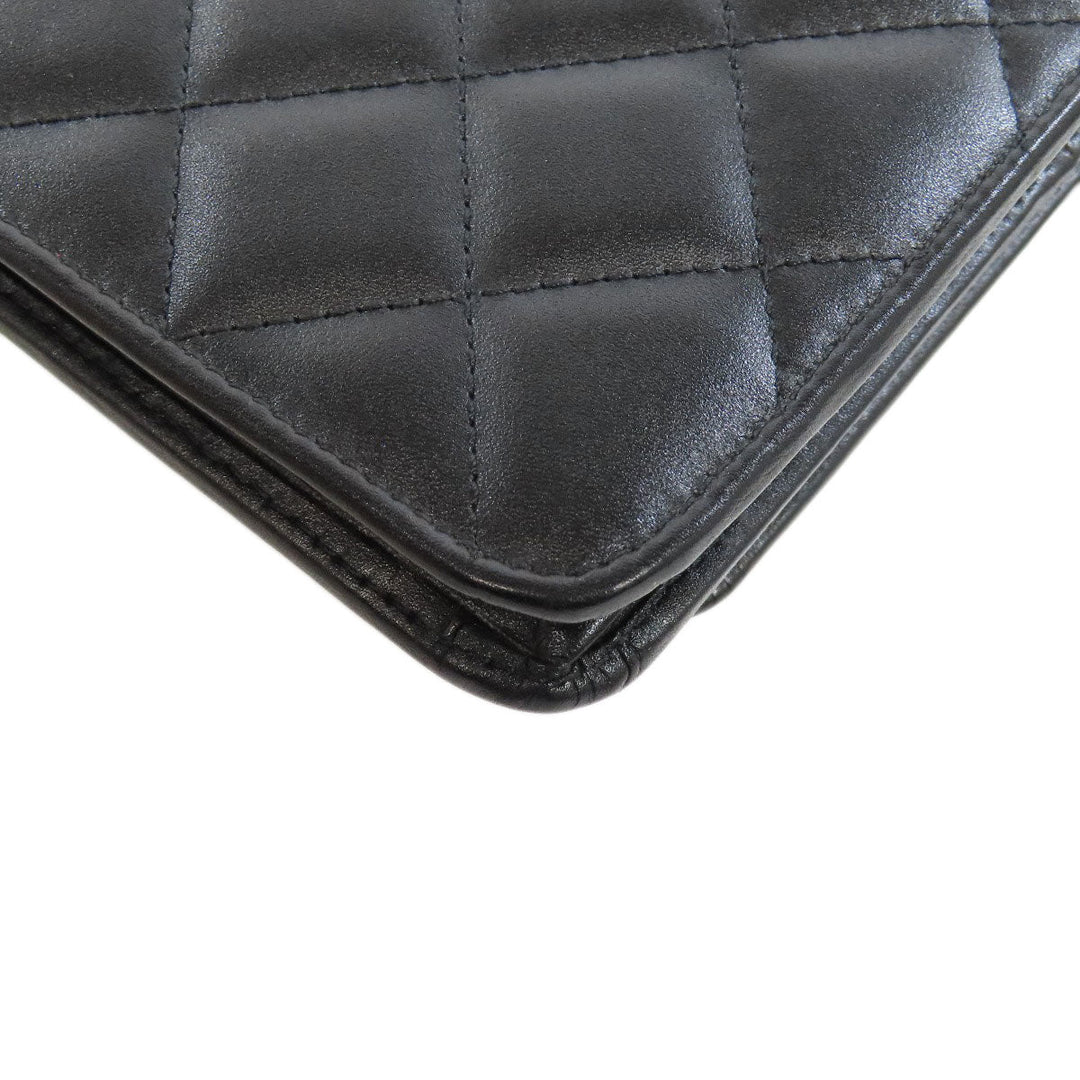 CHANEL Shoulder Bag Calfskin black Cambon line Chain wallet
