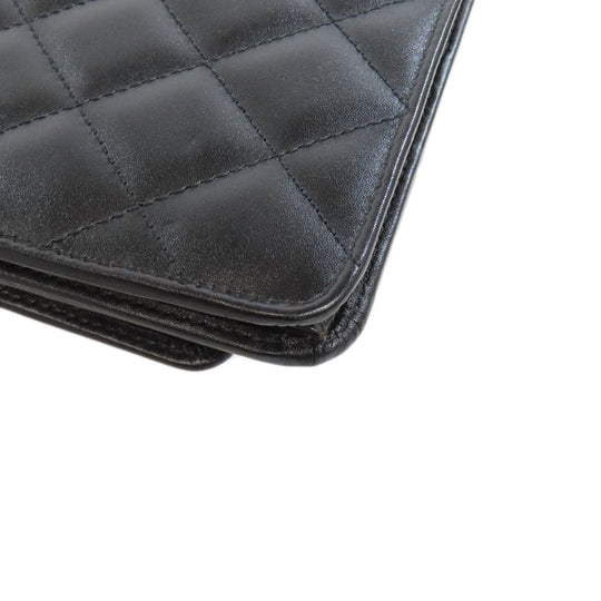 CHANEL Shoulder Bag Calfskin black Cambon line Chain wallet