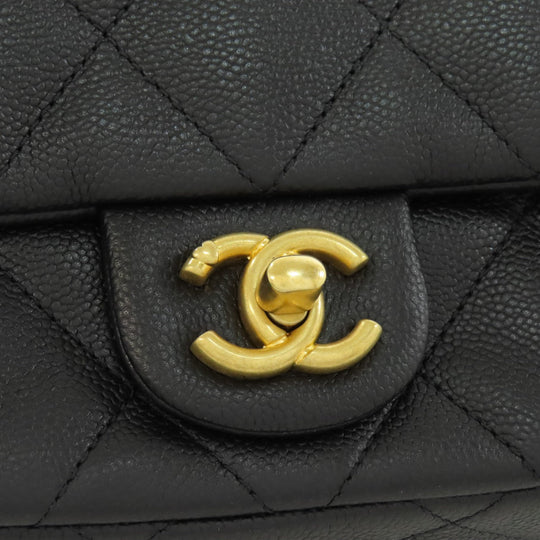 CHANEL Shoulder Bag Grained Calfskin Skin black ChainShoulder COCO Mark Gold Metal