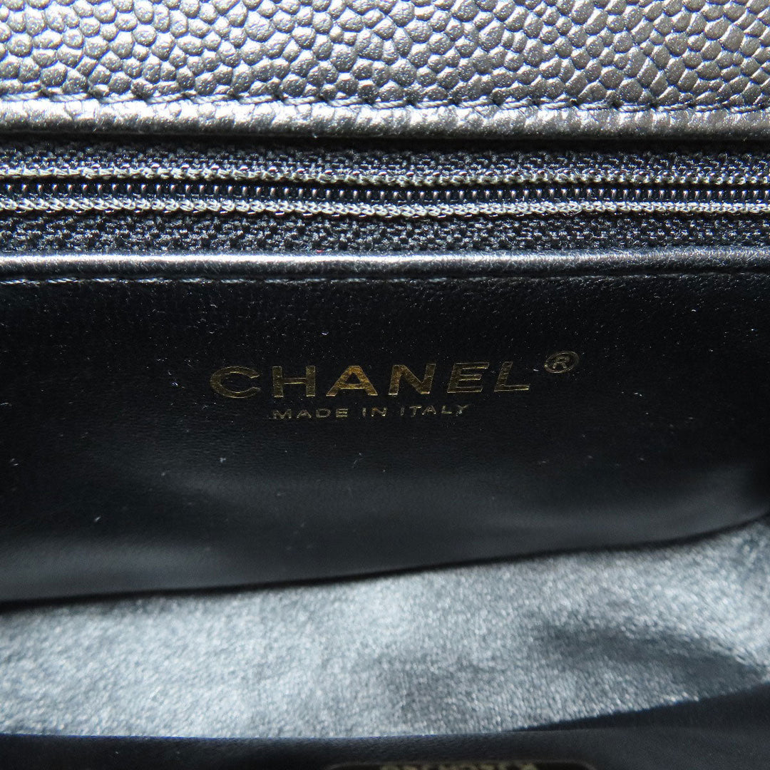 CHANEL Shoulder Bag Grained Calfskin Skin black ChainShoulder COCO Mark Gold Metal