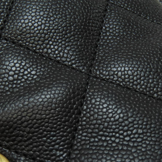 CHANEL Shoulder Bag Grained Calfskin Skin black ChainShoulder COCO Mark Gold Metal